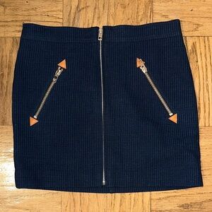 Rag & Bone Dark Blue Mini Skirt with Zipper Accents